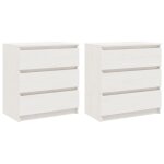 Vidaxl tables de chevet 2 pcs blanc 60x36x64 cm bois de pin massif