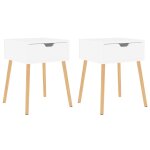 Vidaxl tables de chevet 2 pcs blanc brillant 40x40x56 cm agglom�r�