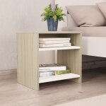Vidaxl tables de chevet 2 pcs blanc et chne sonoma 40x30x40 cm