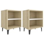 Vidaxl tables de chevet 2 pcs blanc et chne sonoma 40x30x50 cm