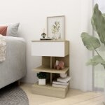 Vidaxl tables de chevet 2 pcs blanc et chne sonoma 40x35x65 cm