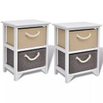 Vidaxl table de chevet 2 pcs bois Vidaxl table de chevet 2 pcs bois