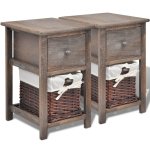 Vidaxl table de chevet 2 pcs bois marron