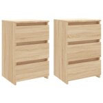 Vidaxl tables de chevet 2 pcs ch�ne sonoma 40x35x62, 5 cm agglom�r�