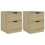 Vidaxl tables de chevet 2 pcs ch�ne sonoma 40x40x50 cm agglom�r�