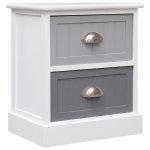 Vidaxl tables de chevet 2 pcs gris 38x28x45 cm bois