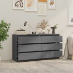 Vidaxl tables de chevet 2 pcs gris 60x36x64 cm bois de pin massif