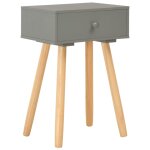 Vidaxl table de chevet 2 pcs gris pin massif