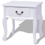 Vidaxl table de chevet 2 pcs mdf blanc