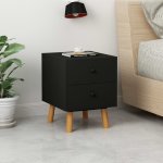 Vidaxl tables de chevet 2 pcs noir 40 x 30 x 50 cm pin massif