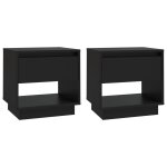 Vidaxl tables de chevet 2 pcs noir 45x34x44 cm agglom�r�