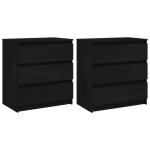 Vidaxl tables de chevet 2 pcs noir 60x36x64 cm bois de pin massif