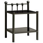 Vidaxl tables de chevet 2 pcs noir mtal et verre