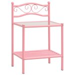 Vidaxl tables de chevet 2 pcs rose et transparent mtal et verre