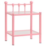 Vidaxl tables de chevet 2 pcs rose et transparent mtal et verre