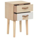 Vidaxl table de chevet avec 2 tiroirs 30x25x49, 5 cm bois de pin massif