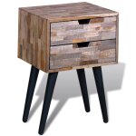 Vidaxl table de chevet avec 2 tiroirs bois de teck recyclé Vidaxl table de chevet avec 2 tiroirs bois de teck recyclé