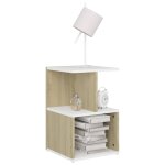 Vidaxl table de chevet 2pcs blanc et chne sonoma 35x35x55cm agglomr