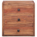 Vidaxl table de chevet avec 3 tiroirs 35x25x35 cm bois de rcupration