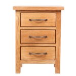 Vidaxl table de chevet avec 3 tiroirs 40x30x54 cm bois de chêne massif Vidaxl table de chevet avec 3 tiroirs 40x30x54 cm bois de chêne massif