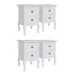 Vidaxl tables de chevet 4 pcs avec 2 tiroirs mdf blanc