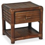 Vidaxl table de chevet 50 x 45 x 40 cm bambou marron fonc