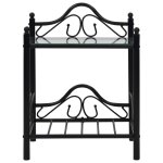 Vidaxl table de chevet acier et verre tremp 45 x 30, 5 x 60 cm noir