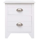 Vidaxl table de chevet blanc 38x28x45 cm bois de paulownia