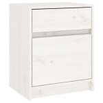 Vidaxl table de chevet blanc 40x31x50 cm bois de pin massif