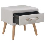 Vidaxl table de chevet blanc 40x35x40 cm similicuir