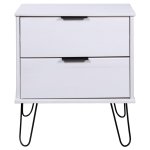 Vidaxl table de chevet blanc 45x39, 5x57 cm bois de pin solide