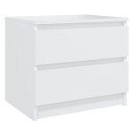 Vidaxl table de chevet blanc 50x39x43, 5 cm agglom�r�