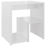 Vidaxl table de chevet blanc brillant 40x30x40 cm agglomr