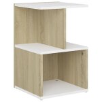 Vidaxl table de chevet blanc et chne sonoma 35x35x55 cm agglomr