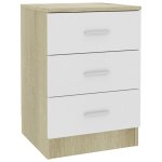 Vidaxl table de chevet blanc et chne sonoma 38x35x56 cm agglomr