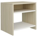 Vidaxl table de chevet blanc et chne sonoma 40 x 30 x 40 cm agglomr