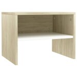 Vidaxl table de chevet blanc et chne sonoma 40 x 30 x 30 cm agglomr