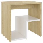 Vidaxl table de chevet blanc et chne sonoma 40x30x40 cm agglomr