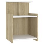 Vidaxl table de chevet blanc et chne sonoma 40x35x60 cm agglomr