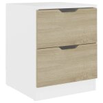 Vidaxl table de chevet blanc et chne sonoma 40x40x50 cm agglomr