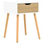 Vidaxl table de chevet blanc et chne sonoma 40x40x56 cm agglomr