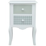 Vidaxl table de chevet blanc et gris 43x32x65 cm mdf