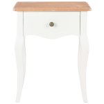 Vidaxl table de chevet blanc et marron 40x30x50 cm bois de pin massif