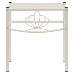 Vidaxl table de chevet blanc / transparent 42, 5x33x44, 5cm mtal et verre