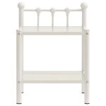 Vidaxl table de chevet blanc / transparent 45x34, 5x60, 5cm mtal et verre