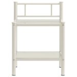 Vidaxl table de chevet blanc / transparent 45x34, 5x60, 5cm mtal et verre
