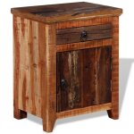 Vidaxl table de chevet bois d'acacia solide et bois de récupération Vidaxl table de chevet bois d'acacia solide et bois de récupération
