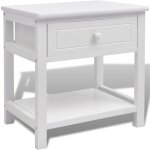 Vidaxl table de chevet bois blanc