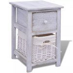 Vidaxl table de chevet bois blanc