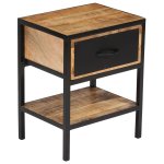 Vidaxl table de chevet bois de manguier massif 40 x 30 x 50 cm